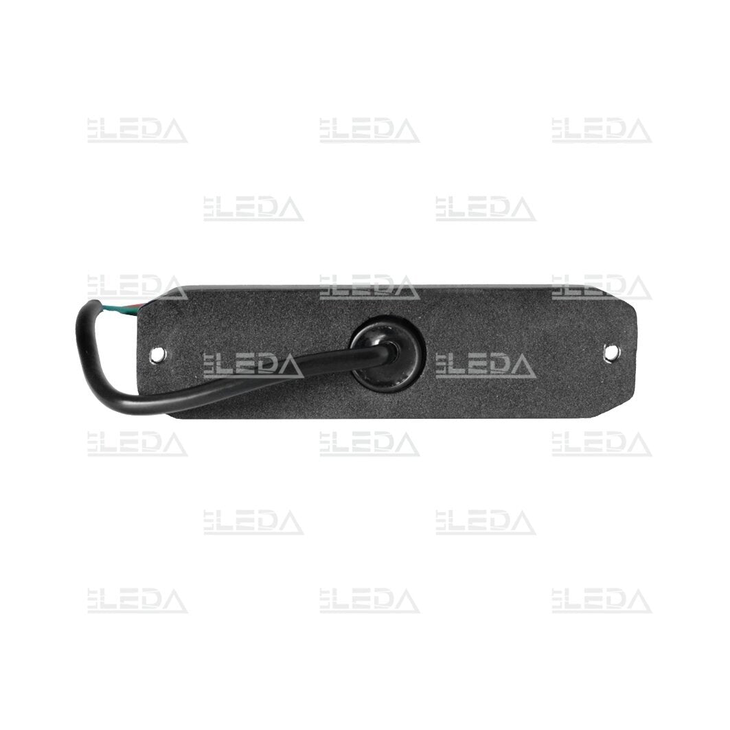 18W(6x3W) 12-24V LED-arbetslampa, 4 ljusfunktioner, gult ljus, IP67, ECE R10, EMC, CE, 119/32/13 mm