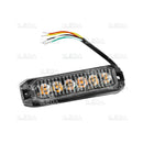 18W(6x3W) 12-24V LED-arbetslampa, 4 ljusfunktioner, gult ljus, IP67, ECE R10, EMC, CE, 119/32/13 mm