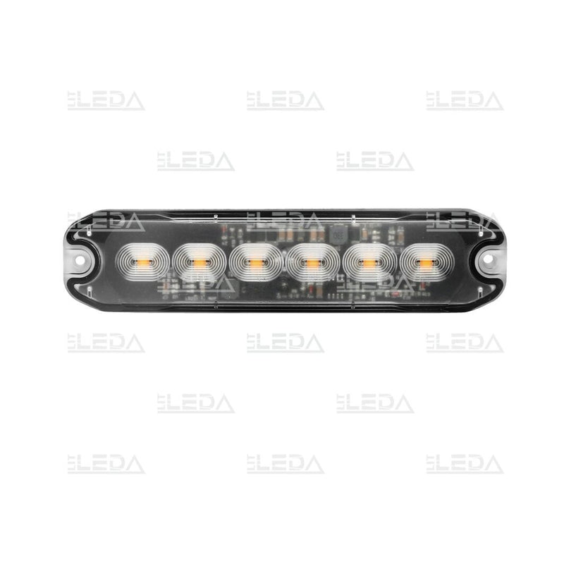 10W 12-24V 6 LED hoiatusvalgusti, oranž, IP67, ECE R65, ECE R10, 130x7mm