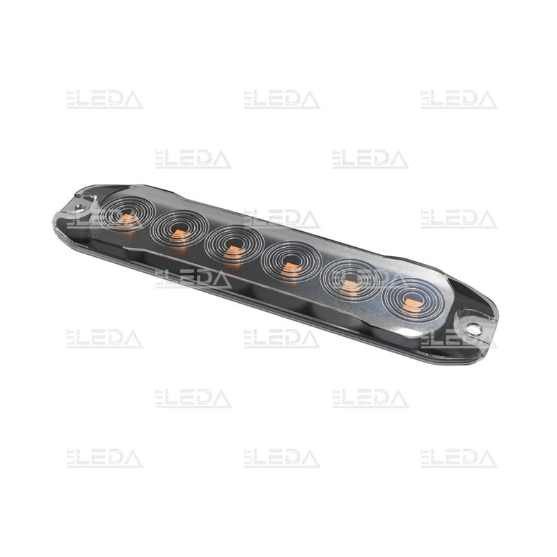 10W 12-24V 6 LED сигнальный фонарь, оранжевый, IP67, ECE R65, ECE R10, 130x7mm