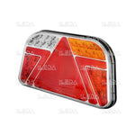 LITLEDA LED rear light 12 / 24V; gauges, turn (right), brakes, reverse gear, number plate lighting, fog lights, reflectors; ECE R3, ECE R4, ECE R7, ECE R6, ECE R23, ECE R38, EMC R11