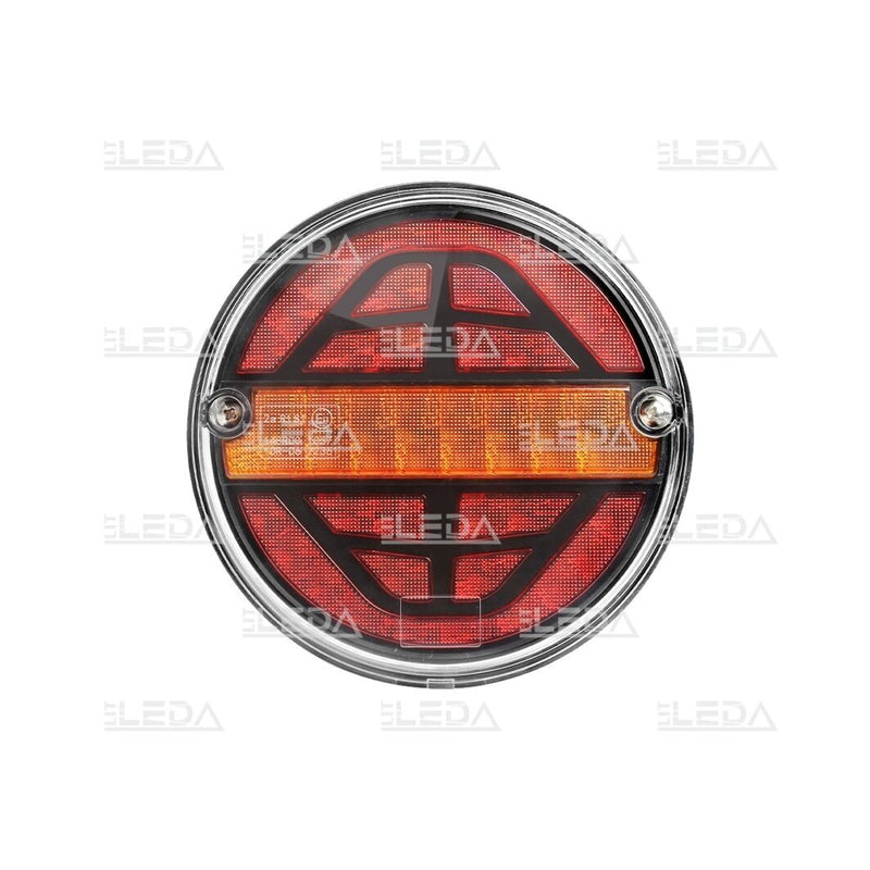 LITTLEDA LED universāls, apaļš, aizmugurējais, kreisais gaismeklis, ar 3 funkcijām, 12-24V, IP67, CE, RoHS, ECE R7, ECE R6, ECE R10 EMC, Ø139 x 32,7 mm