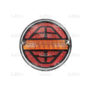 LITTLEDA LED universāls, apaļš, aizmugurējais, labais gaismeklis, ar 3 funkcijām, 12-24V, IP67, CE, RoHS, ECE R7, ECE R6, ECE R10 EMC, Ø139 x 32,7 mm