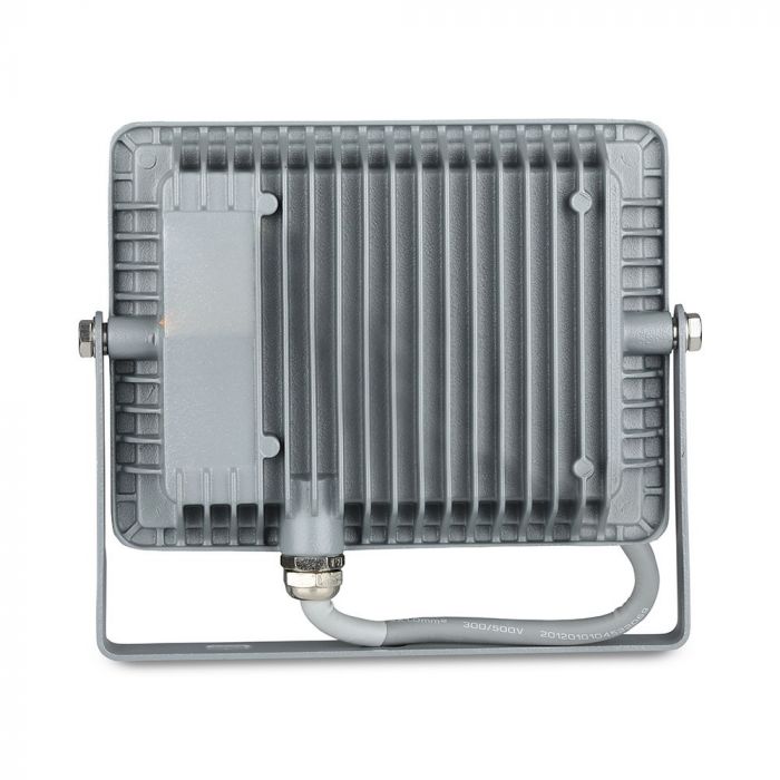30W(2400Lm) LED-strålkastare V-TAC SAMSUNG, IP65, 5 års garanti, grått hölje, 6400K kallvitt ljus