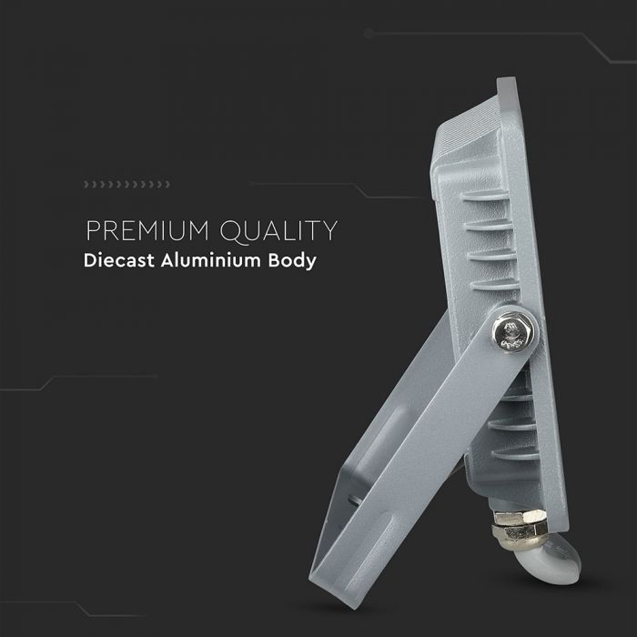 30W(2400Lm) LED-strålkastare V-TAC SAMSUNG, IP65, 5 års garanti, grått hölje, 6400K kallvitt ljus