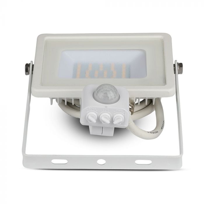 30W (2400Lm) LED-valgusti PIR liikumisanduriga, V-TAC SAMSUNG, IP65, 5-aastane garantii, valge korpus, külmvalge valgus 6400K