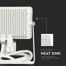 30W(2400Lm) LED Spotlight with PIR motion sensor, V-TAC SAMSUNG, IP65, warranty 5 years, white body, cold white light 6400K