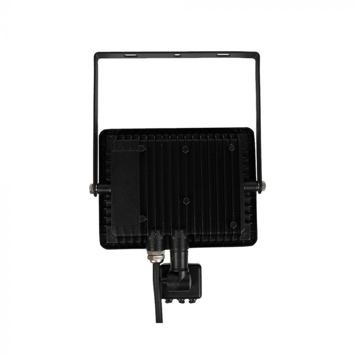 30W(2400Lm) LED-strålkastare med PIR-rörelsesensor, V-TAC SAMSUNG, IP65, 5 års garanti, svart hölje, varmvitt ljus 3000K