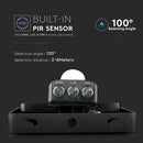 30W (2400Lm) LED-valgusti PIR liikumisanduriga, V-TAC SAMSUNG, IP65, 5-aastane garantii, must korpus, soe valge valgus 3000K