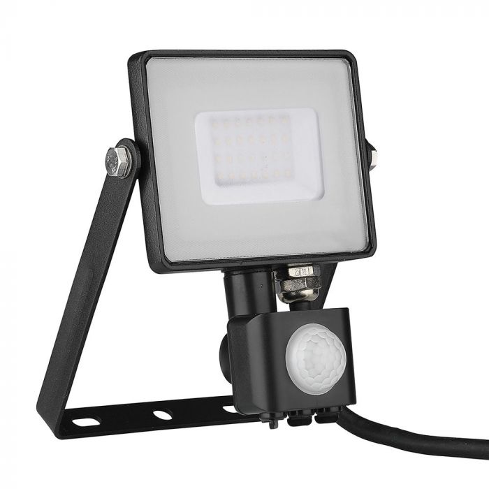 30W(2400Lm) LED Floodlight with motion sensor, V-TAC SAMSUNG, warranty 5 years, black body, cold white light 6400K