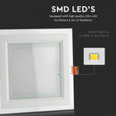 12W(840Lm) LED paneel süvistatav ruut, V-TAC, soe valge valgus 3000K, koos toiteplokiga.