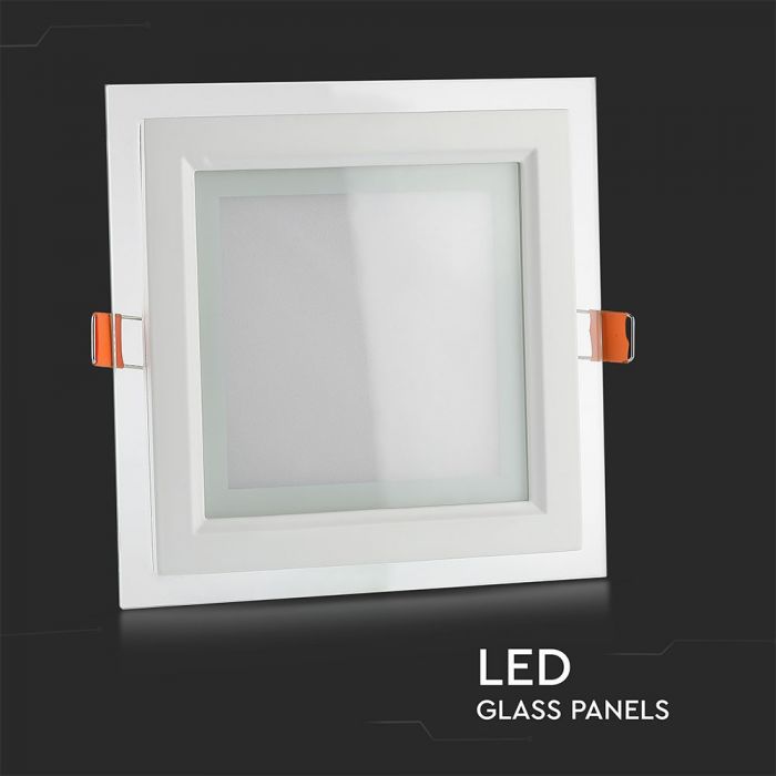 12W(840Lm) LED paneel süvistatav ruut, V-TAC, soe valge valgus 3000K, koos toiteplokiga.