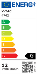 12W(840Lm) LED paneel süvistatav ruut, V-TAC, soe valge valgus 3000K, koos toiteplokiga.