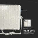 150W(12 000Lm) светодиодный прожектор V-TAC SAMSUNG, IP65, гарантия 5 лет, белый корпус, теплый белый свет 3000K