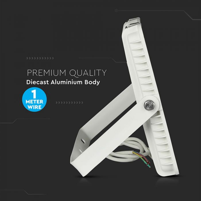 150W(12 000Lm) светодиодный прожектор V-TAC SAMSUNG, IP65, гарантия 5 лет, белый корпус, теплый белый свет 3000K