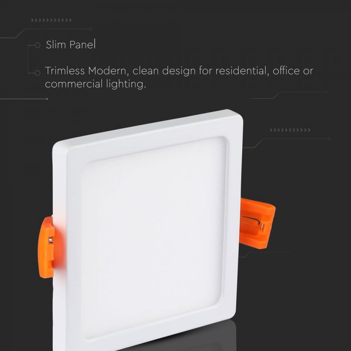 22W(2200Lm) LED Panel built-in square, V-TAC, cold white light 6400K, complete with power supply unit