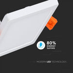 22W(2200Lm) LED paneel süvistatav ruut, V-TAC, külmvalge 6400K, koos toiteplokiga.