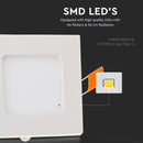 6W(420Lm) LED Panel built-in square, V-TAC, warm white light 3000K, complete with power supply unit