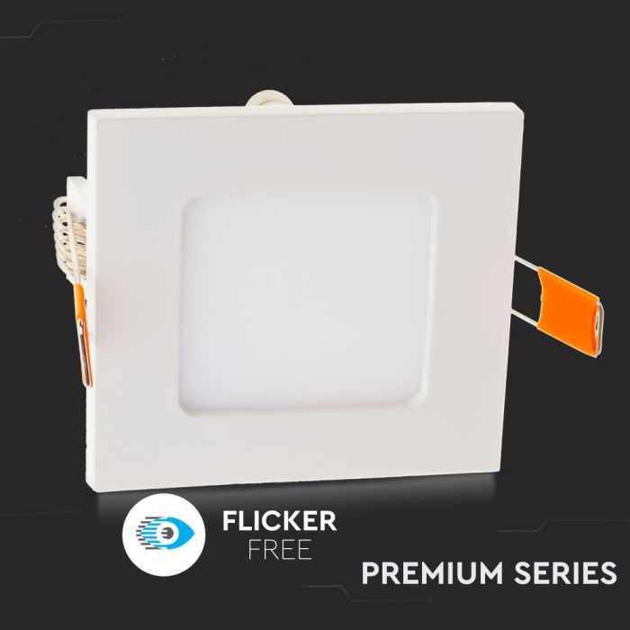 6W(420Lm) LED Panel built-in square, V-TAC, warm white light 3000K, complete with power supply unit