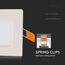 6W(420Lm) LED Panel built-in square, V-TAC, warm white light 3000K, complete with power supply unit