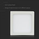 18W(1500Lm) LED Panel surface plaster square, V-TAC, warm white light 3000K, complete with power supply unit