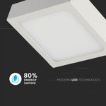18W(1500Lm) LED Panelis virsapmetuma kvadrāta, V-TAC, silti balta gaisma 3000K, komplektā ar barošanās bloku
