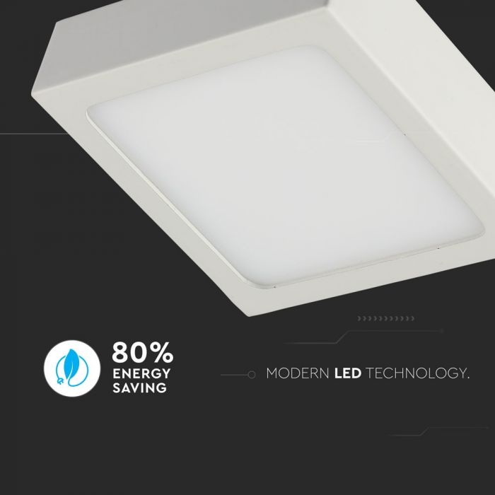 18W(1500Lm) LED Panelis virsapmetuma kvadrāta, V-TAC, silti balta gaisma 3000K, komplektā ar barošanās bloku