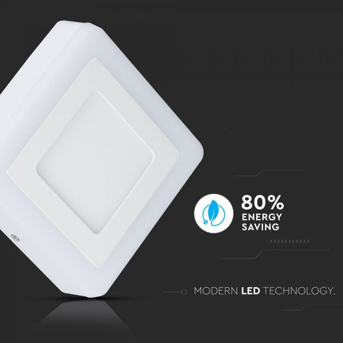 18W+4W(1800Lm) LED Panel surface plaster square, V-TAC, warm white light 3000K, complete with power supply unit