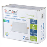 15W(1500Lm) LED Panelis iebūvējams kvadrāta, V-TAC, auksti balta gaisma 6000K, komplektā ar barošanās bloku