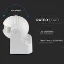 Infrared motion sensor, white, adjustable time and LUX, Max 300W LED, IP44, 360°, V-TAC
