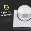 Infrared motion sensor, white, adjustable time and LUX, Max 300W LED, IP44, 360°, V-TAC