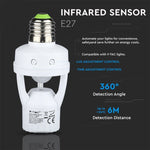 The infrared motion sensor can be screwed into an E27 socket for an E27 bulb (up to 60W).