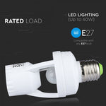The infrared motion sensor can be screwed into an E27 socket for an E27 bulb (up to 60W).