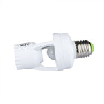 The infrared motion sensor can be screwed into an E27 socket for an E27 bulb (up to 60W).