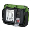 10W(700Lm) LED Spotlight, 3.7V Li-Ion 3600mAh, rechargeable, USB, V-TAC SAMSUNG, IP44, black/green body, cold white light 6400K