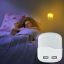 0.5W(10Lm) LED night light with sensor, V-TAC SAMSUNG, IP20, plug-in socket, warm white light 3000K