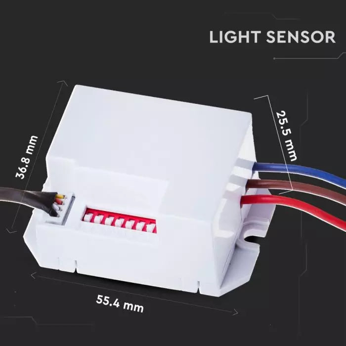 Iebūvējams infrasarkanais kustības sensors, regulējams laiks,  Max 400W LED,  120°/360°, IP65, V-TAC