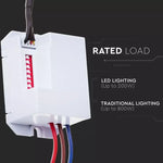 Iebūvējams infrasarkanais kustības sensors, regulējams laiks,  Max 400W LED,  120°/360°, IP65, V-TAC