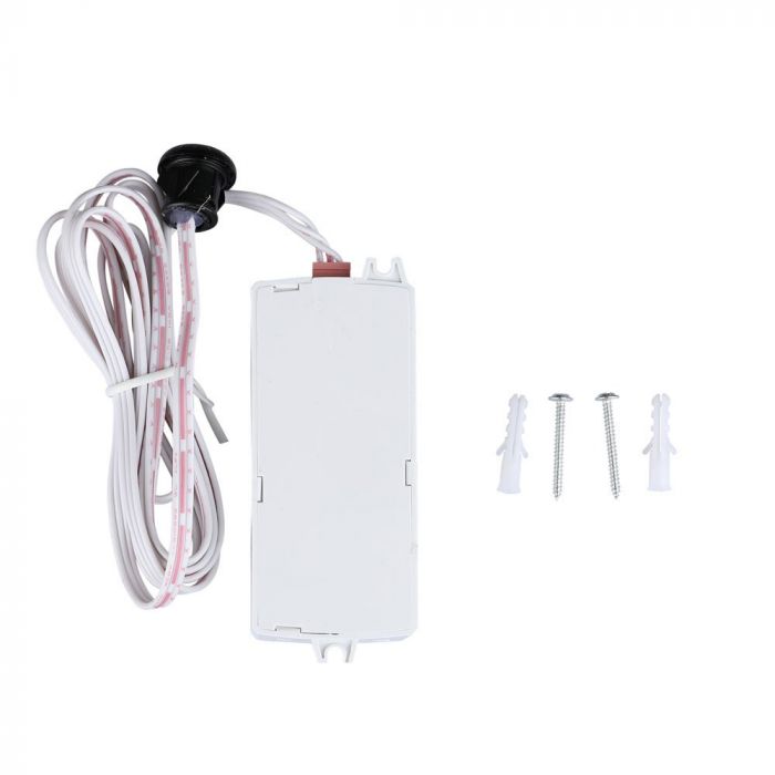 LED iebūvējams īsas distances kustības sensors,  Max 200W LED,  360°, strādā uz durvju atvēršanos, V-TAC