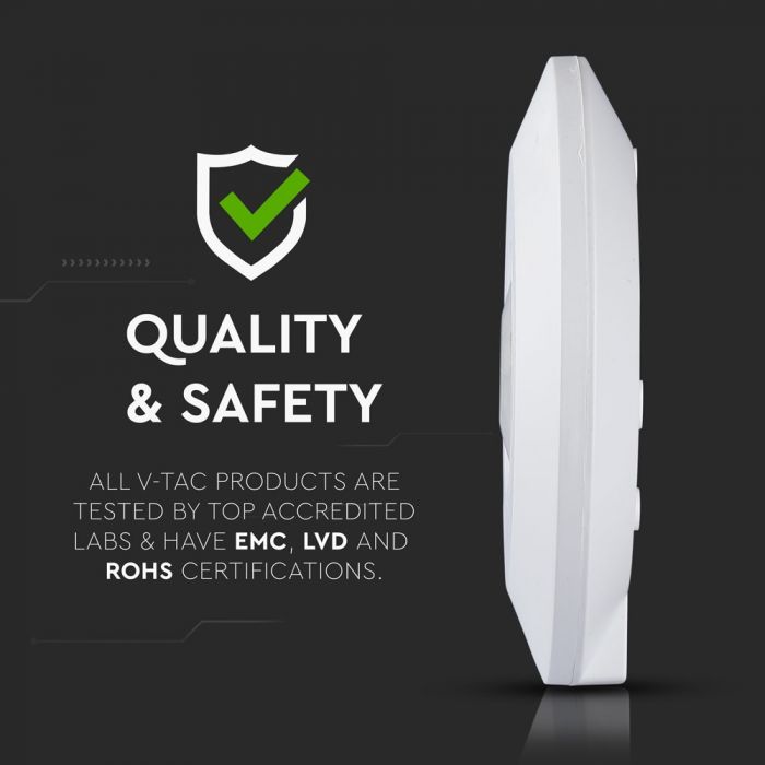 Infrared motion sensor, ceiling, white, adjustable time and LUX (up to 1000W), V-TAC