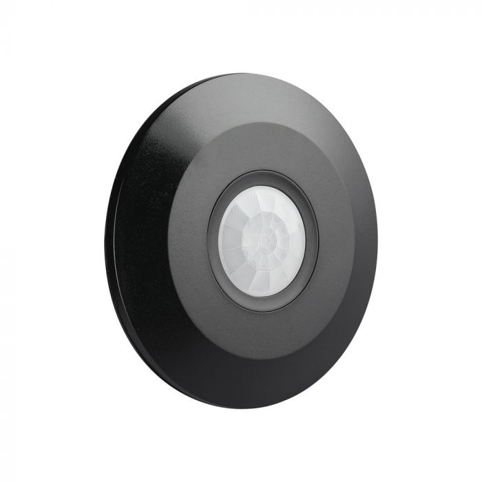 Infrasarkanais kustības sensors, griestu, melns, regulējams laiks un LUX (līdz 1000W), V-TAC