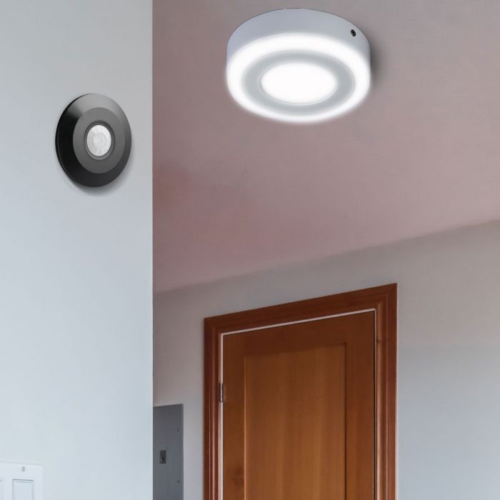 Infrasarkanais kustības sensors, griestu, melns, regulējams laiks un LUX,  Max 1000W LED,  360°, V-TAC