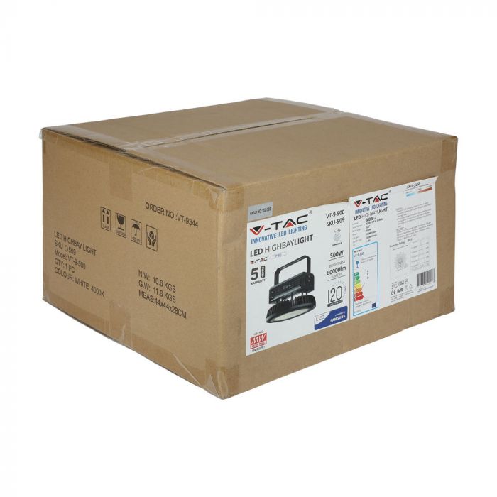 500W (60000Lm) LED laovalgusti, IP65, V-TAC SAMSUNG, 5 aasta garantii, 4000K neutraalne valge