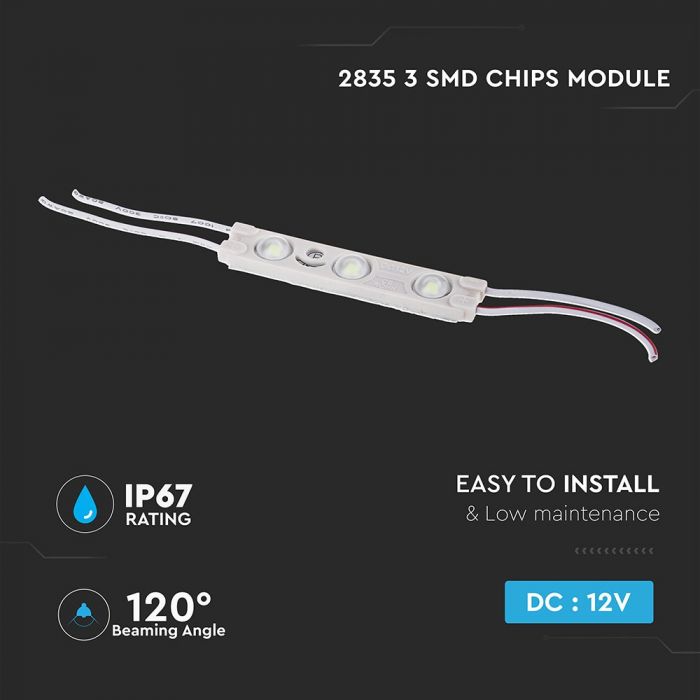 1W(100Lm) IP67 LED Modulis ar 3 V-TAC diodēm SMD2835, ZAĻA gaisma