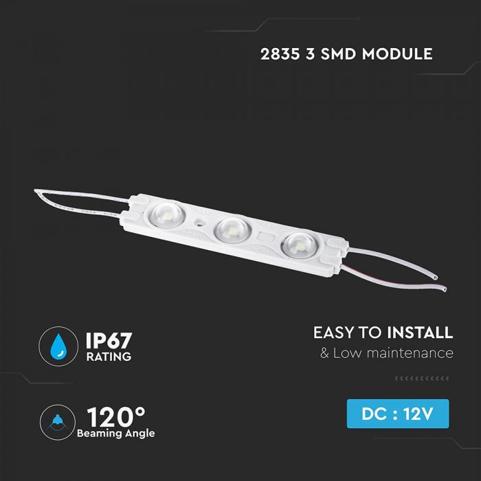 1,5W LED-modul V-TAC med SMD2835 3 dioder, 3m självhäftande, IP67, BLÅ