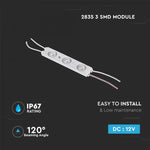 1.5W LED Modulis V-TAC ar SMD2835 3 diodēm, 3m pašlīmējošs, IP67, ZAĻA gaisma