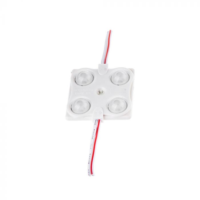 1.44W (135Lm) LED moodul V-TAC koos SMD2835 4 dioodiga, 3 m isekleepuv, IP68, PUNANE valgus
