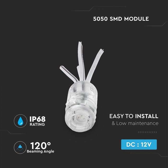 0.24W(22Lm) LED встраиваемый модуль V-TAC с SMD5050 1 диодом, IP68, холодный белый 6000K