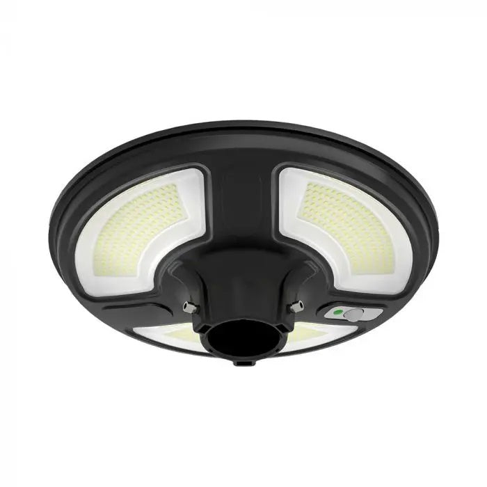 7.5W(1000Lm) LED solārais gaismeklis, apaļš, ar RF sensoru, IP65, V-TAC, LiFePO4 3.2V 32650, 15AH, neitrāli balta gaisma 4000K