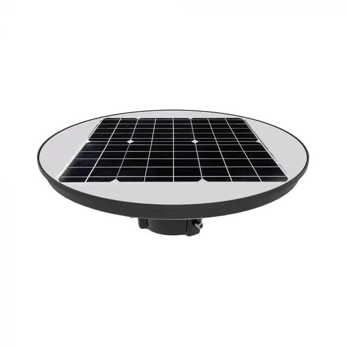 7.5W(1000Lm) LED solārais gaismeklis, apaļš, ar RF sensoru, IP65, V-TAC, LiFePO4 3.2V 32650, 15AH, neitrāli balta gaisma 4000K